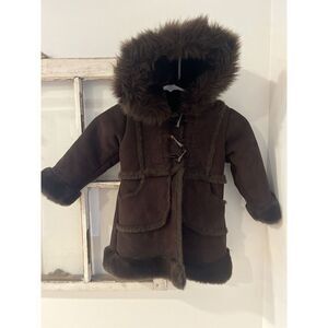 Gap 3t faux fur parka pea coat jacket